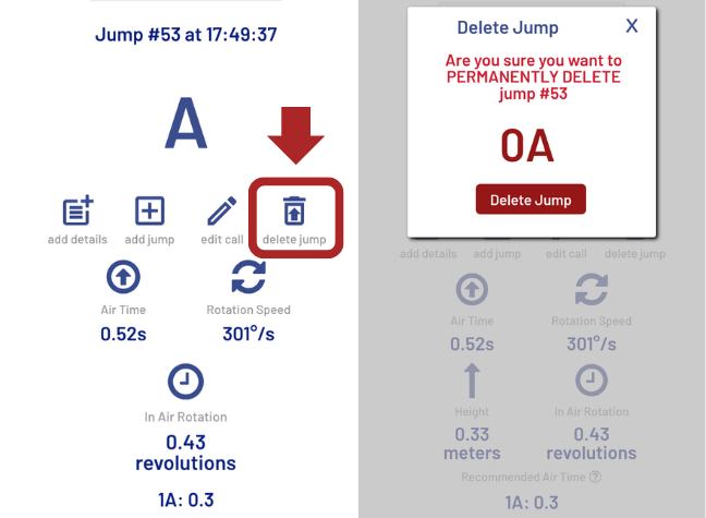 Delete jump button in the app