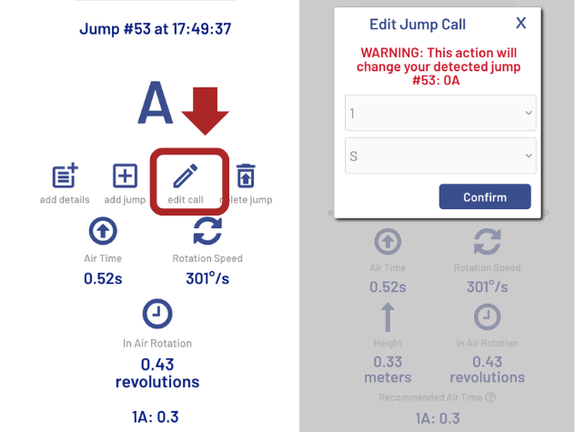 Edit jump button in the app