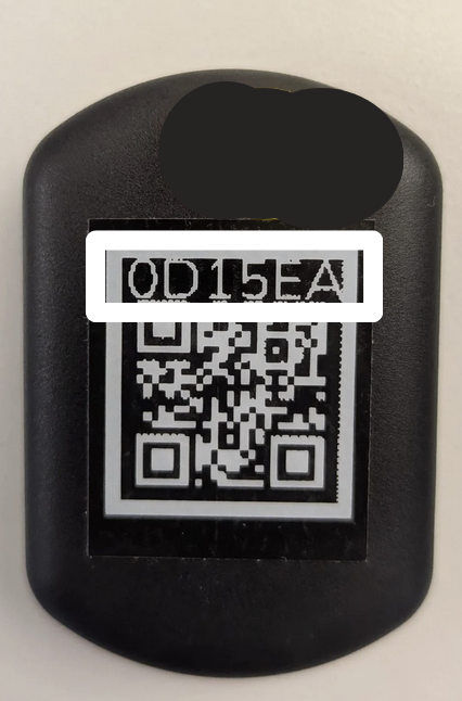Sensor ID shown on the back of the sensor
